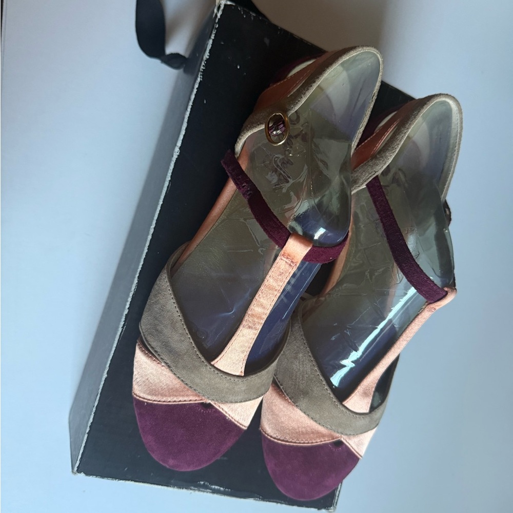 NWT Seychelles Freesia T-Strap Flat Leather Suede T-Strap Flats, burgundy sz8 - Picture 5 of 6